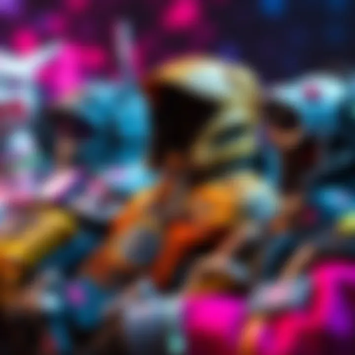 A display of various colorful gaming skins showcasing unique designs and details, highlighting their rarity and appeal.