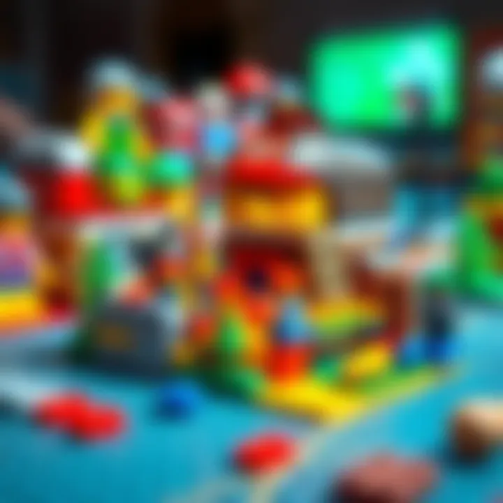 A vibrant miniature scene made from Lego bricks showcasing creativity and design skills