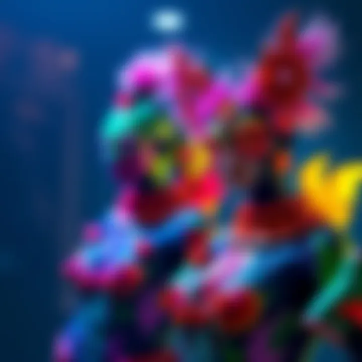 Bright and colorful character skins created by Edwin Vorng and Kujutaro, showcasing unique designs and styles