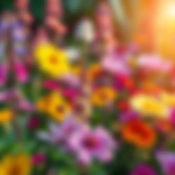 Colorful summer flowers A vibrant display of colorful flowers representing summer's bloom, created with digital art techniques.