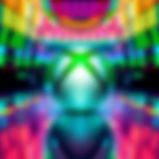 A vibrant and lively Xbox logo designed with disco elements, showcasing bright colors and retro patterns, reflecting a fun and modern gaming culture.