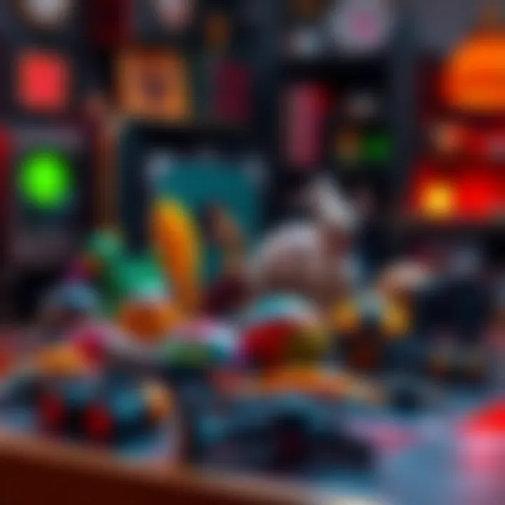 A collection of various 8-inch exotic items displayed on a table, showcasing their unique designs and features.