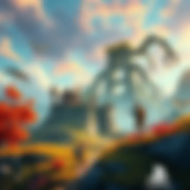 A vibrant scene from various adventure games showcasing lush landscapes and characters exploring different environments.