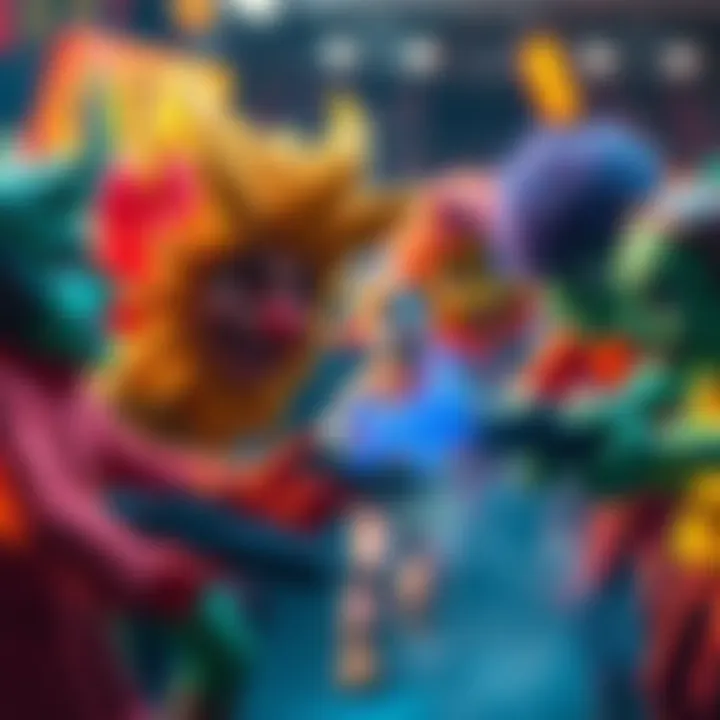 Wacky characters battling in a fun multiplayer game environment