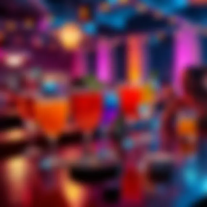 A table filled with vibrant cocktails and friends enjoying a night out