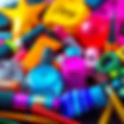 A variety of vibrant cosmetic items suitable for MR12, showcasing different colors and styles for character customization in gaming.