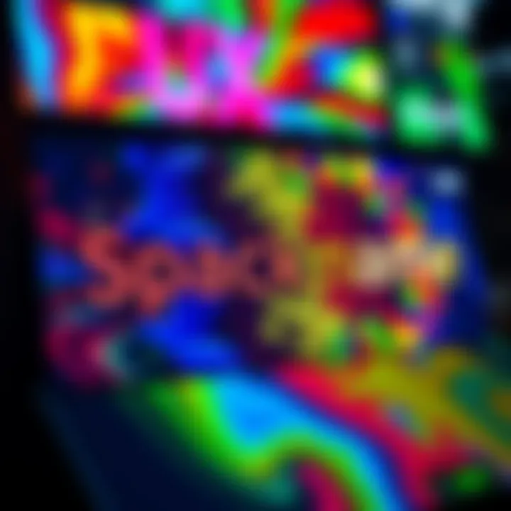 A vibrant display name in various colors on a digital screen, showcasing different color effects.