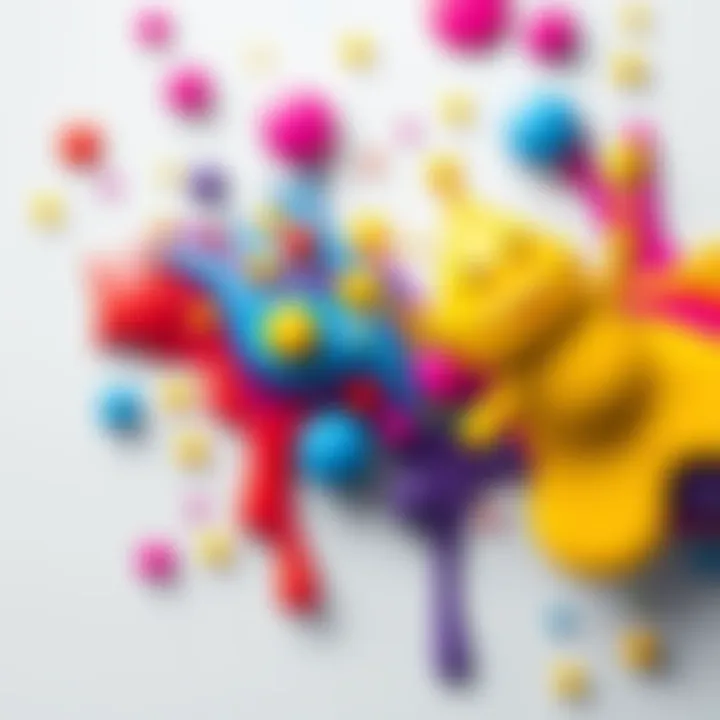 Colorful drip design A vibrant and colorful drip design featuring various shapes and styles, showcasing popular colors that invite viewers to engage and share their thoughts.