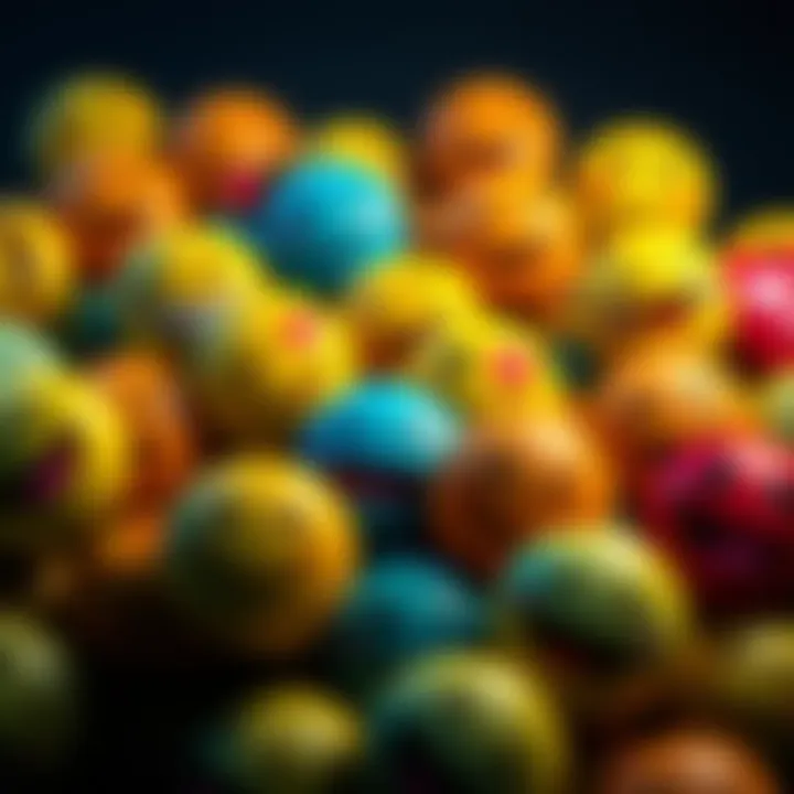 Colorful emoticons expressing feelings A collection of vibrant emoticons showing various emotions like happiness, love, and excitement