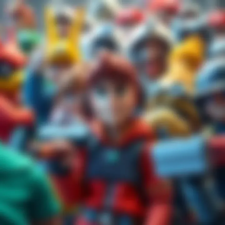 A collection of colorful characters from popular video games, showcasing different styles and genres.