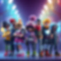 Colorful Game Characters A group of diverse and lively game characters, each with unique outfits and expressions, standing together with a vibrant background.