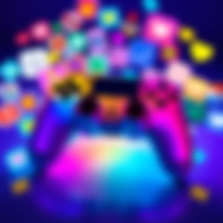 A bright game controller surrounded by colorful icons representing various skill-based games, suggesting fun and light gaming sessions.