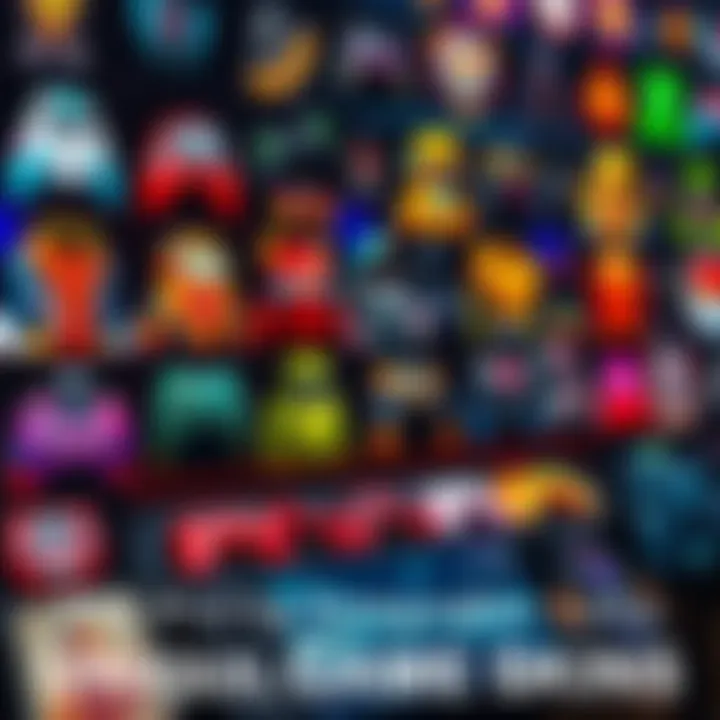 Colorful Game Skins Display Variety of unique game skins shown on a screen, highlighting their vibrant designs and styles