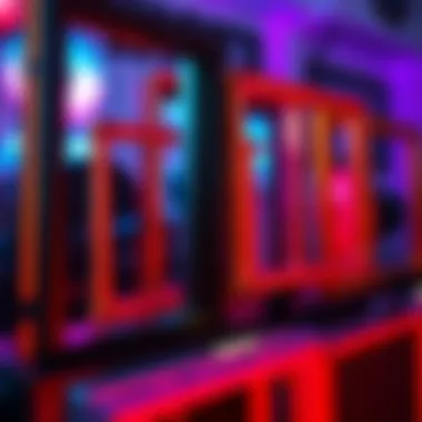 Colorful gaming frames A collection of gaming frames in popular colors like black, red, purple, and gold arranged together