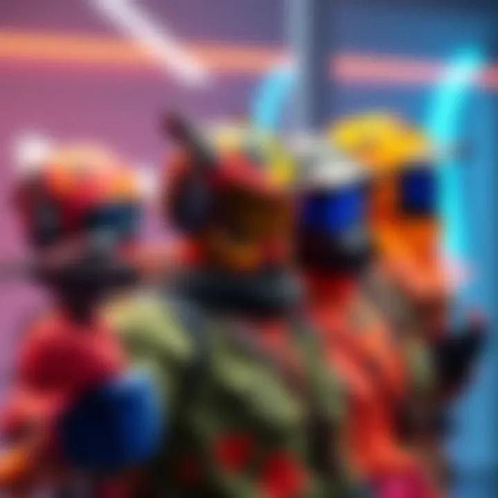 Various gaming skins showcasing different styles and colors
