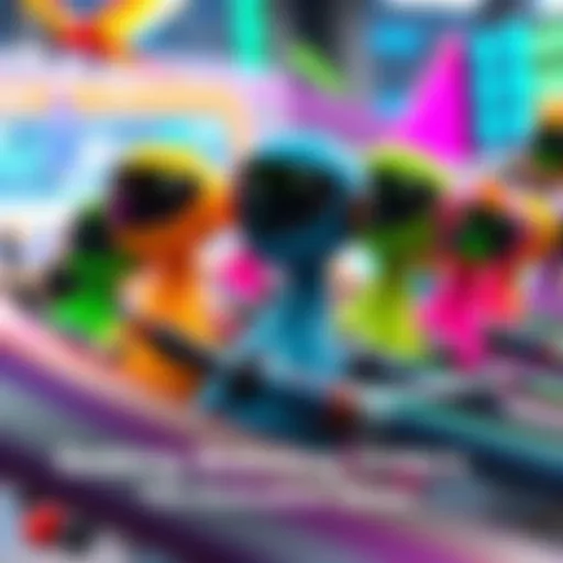 A player selects matching gliders with various skin colors in a video game, highlighting green skins for compatibility