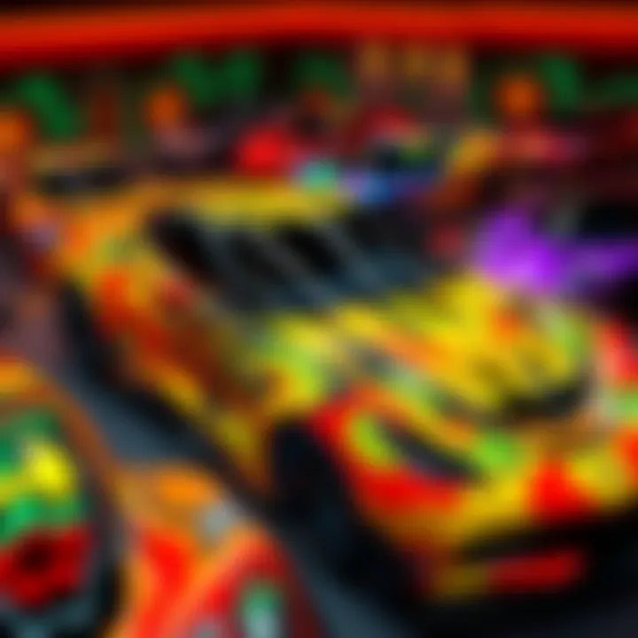 Colorful Gold Octane Designs A collection of vibrant Gold Octane car designs with different patterns and colors, highlighting their appeal for players.