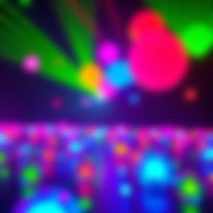 Colorful laser orbs inspired by 2000s memes A vibrant display of laser orbs glowing in various colors, reminiscent of early 2000s internet memes