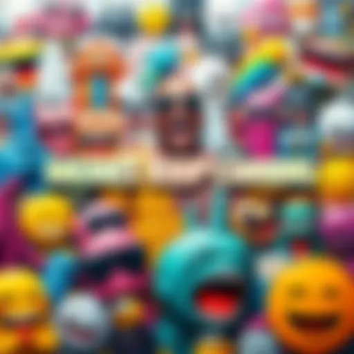 A vibrant collage of popular internet memes showcasing humor and creativity.