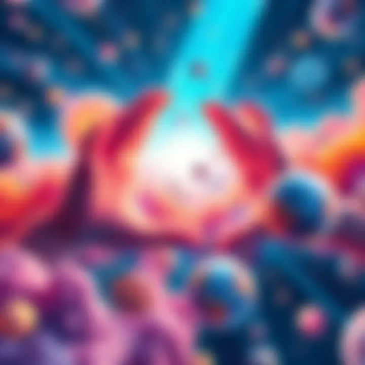 A vibrant illustration showing multiple universes, each with different colors and shapes, symbolizing the multiverse theory.