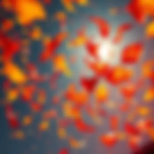 A collection of vibrant Ofudas swirling in the air, showcasing their visual effects as they float gracefully.