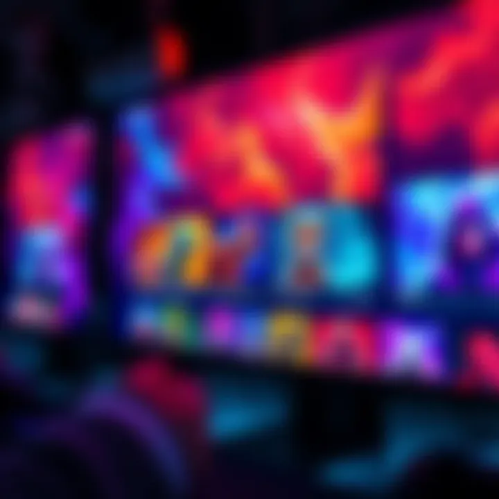 A selection of colorful profile themes displayed on a screen, with vibrant options for gamers to choose from.