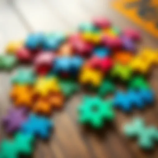 A collection of various colorful puzzle pieces scattered on a wooden surface, representing the importance of small elements in understanding larger concepts.