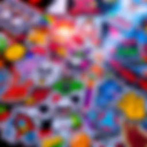 A vibrant display of new stickers featuring unique designs for fans and collectors