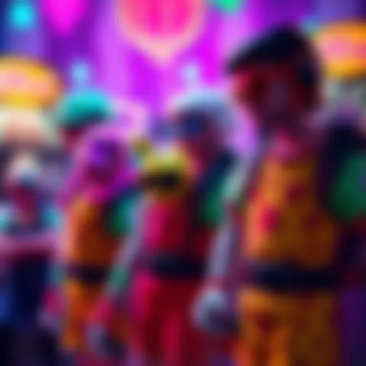 A selection of new vibrant summer skins for video games displayed together, showcasing bright colors and fun designs