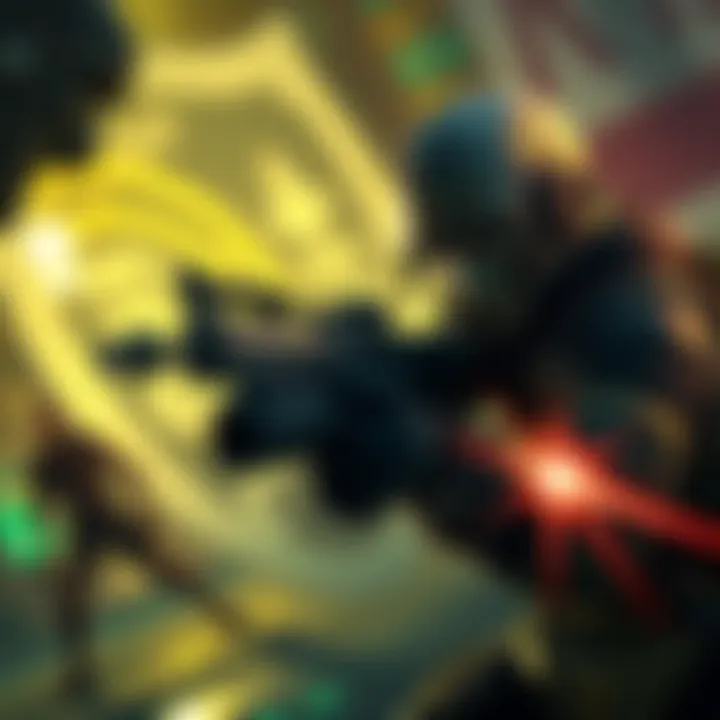 Combat in Fallout 4 and Tainted Grail A player engaged in action combat in Fallout 4 with a character from Tainted Grail in the background