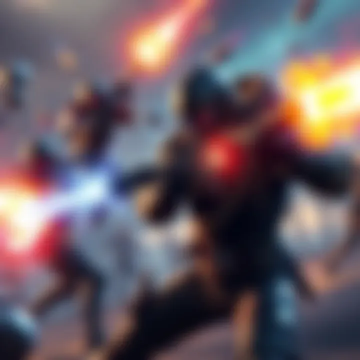 A player dodges projectiles in a combat game, showing various attacks and effects around them.