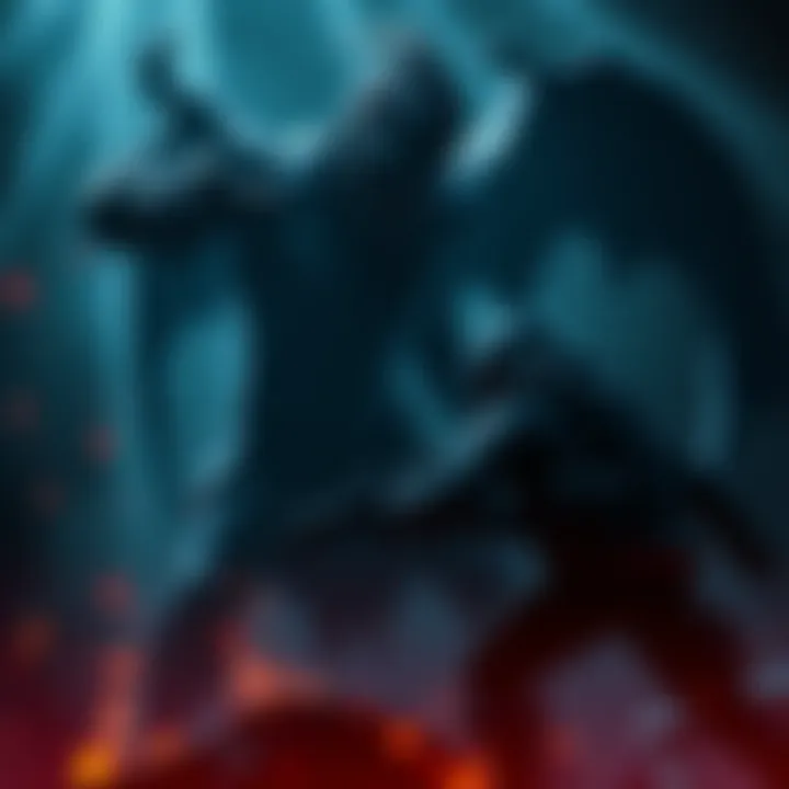 Combat with Umbra Stalker A gamer defends against a shadowy creature, the Umbra Stalker, in a dark game setting.