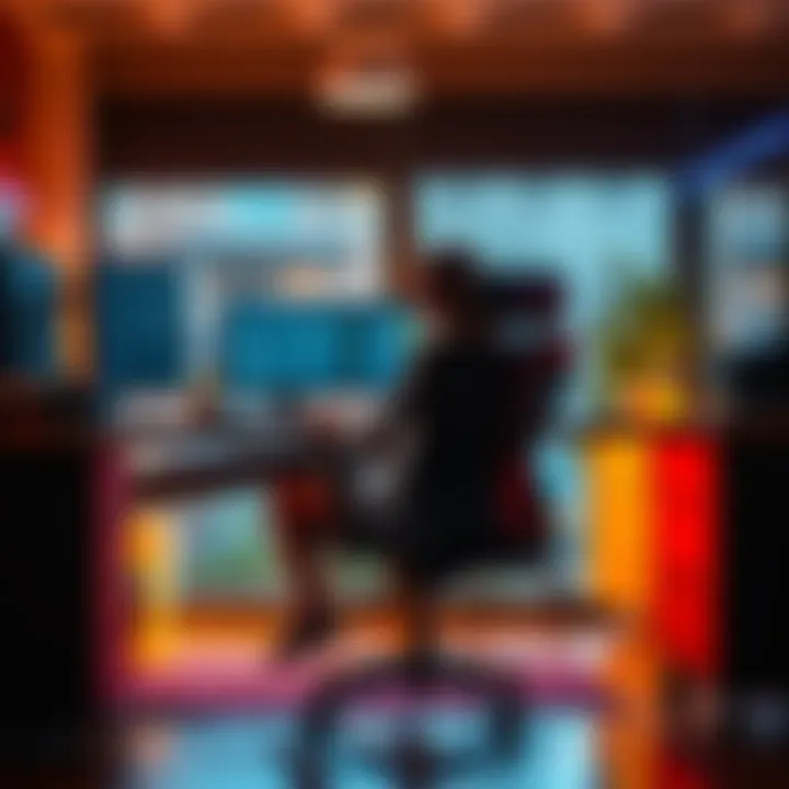 A person working at a desk, sitting in a stylish and comfortable computer chair with good lumbar support.