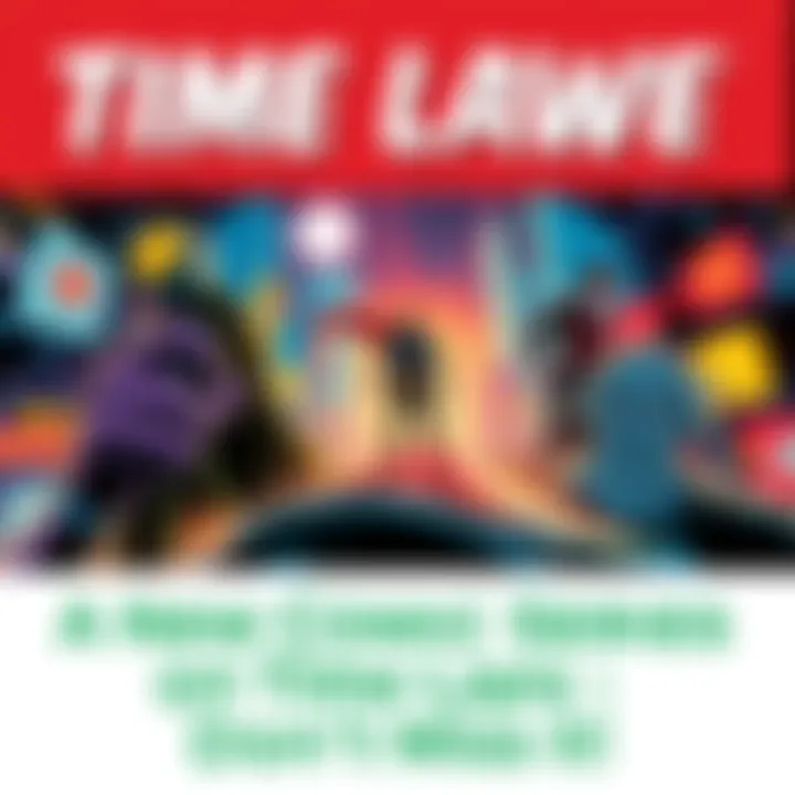 Comic Cover on Time Lapse A colorful comic cover showcasing characters in various time-lapse scenes, depicting moments from different eras.