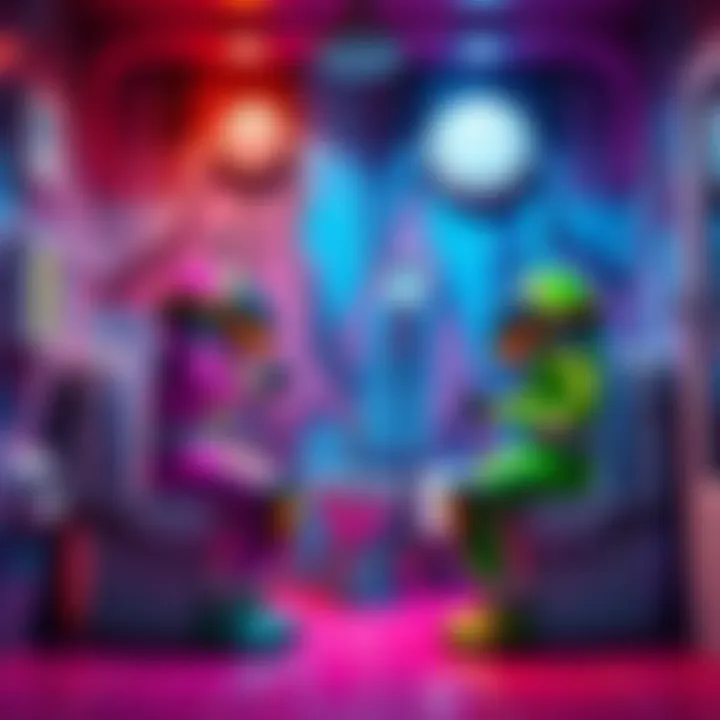 Commander Jimmy and Monarch Jimmy face off in a colorful bathroom setting, showcasing differences between Astro G Toilet 1.0 and 2.0.