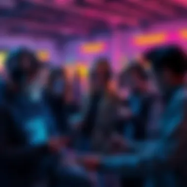 A group of people discussing different chat applications on their devices