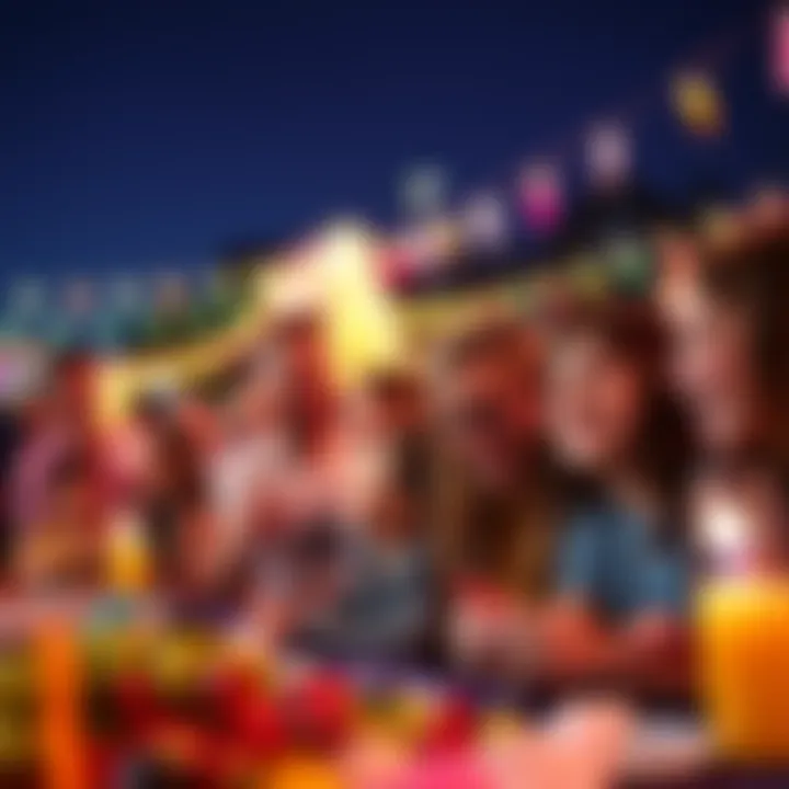 Families and friends enjoying activities and laughter during Amical Night celebration