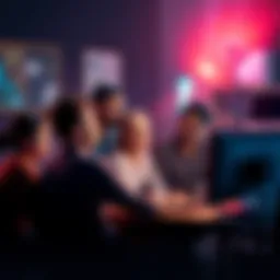 A group of people gathered around a computer discussing the latest updates on the beast, expressing excitement and sharing opinions.