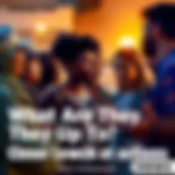 A group of people engaged in conversation about recent events that have created interest and debate in the community.