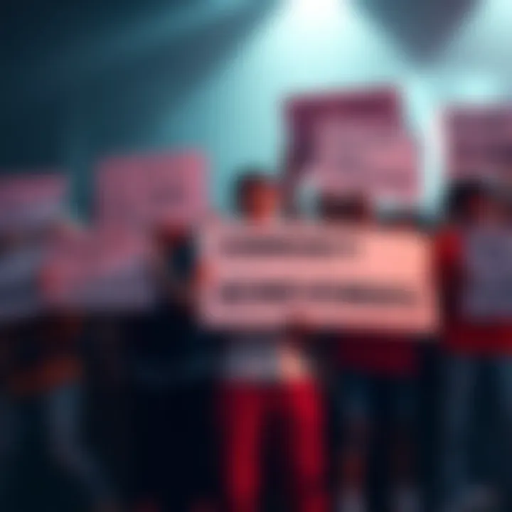 A group of gamers holding signs advocating for the preservation of achievements on Steam, showcasing their passion for gaming history.