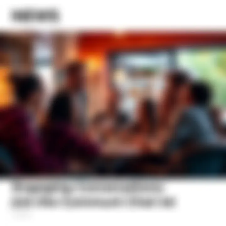 A diverse group of people chatting enthusiastically in a cozy setting, sharing ideas and laughing together.