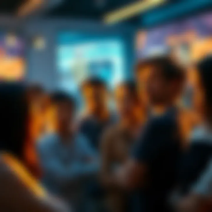 Community Concern Over Updates A group of people discussing their concerns about new updates in a community setting, displaying worried expressions.