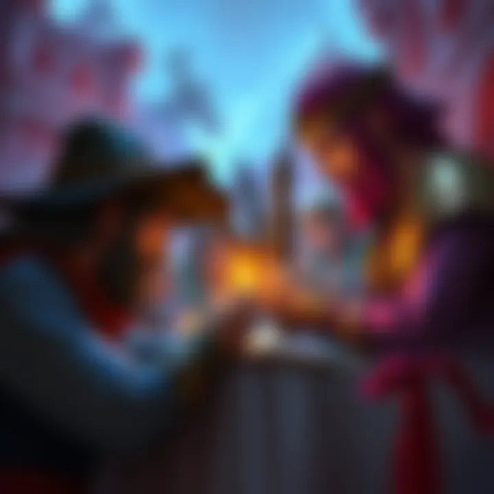 Players discussing the Libram of Divinity card in a gaming setting