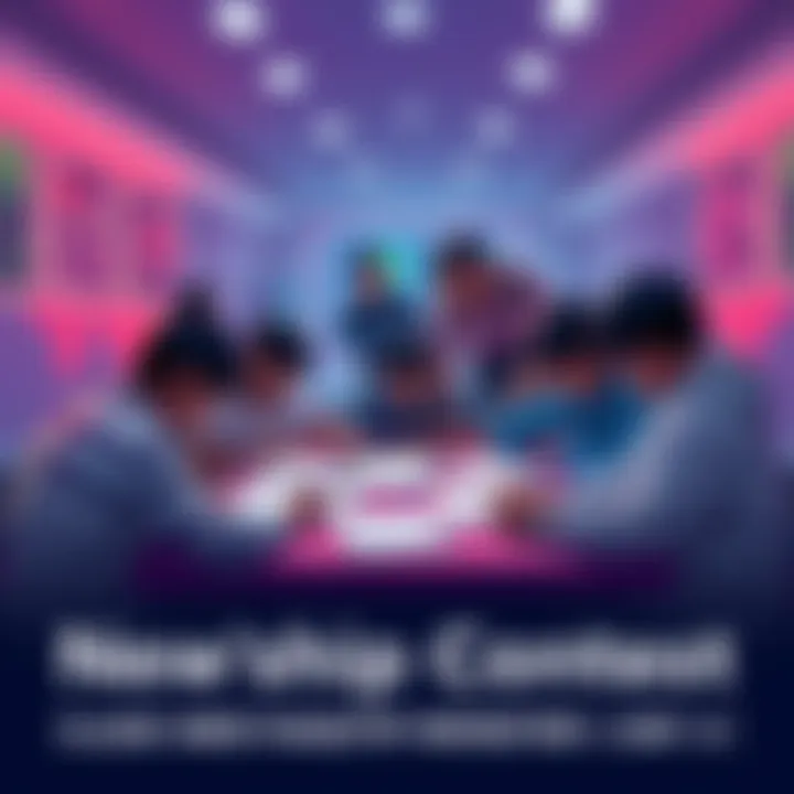 A group of people brainstorming ideas for a new flagship monster's name, with sketches and notes on a table.