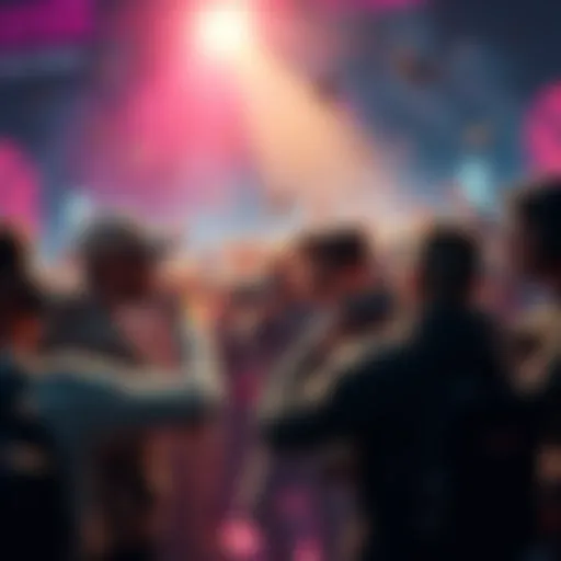 Community Gaming Conflict A group of gamers arguing over event offerings in a chaotic scene, showcasing frustration and division within the community.