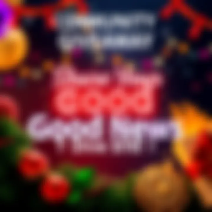 A cheerful graphic showing the words 'Share Your Good News' with a $10 giveaway message and festive decorations