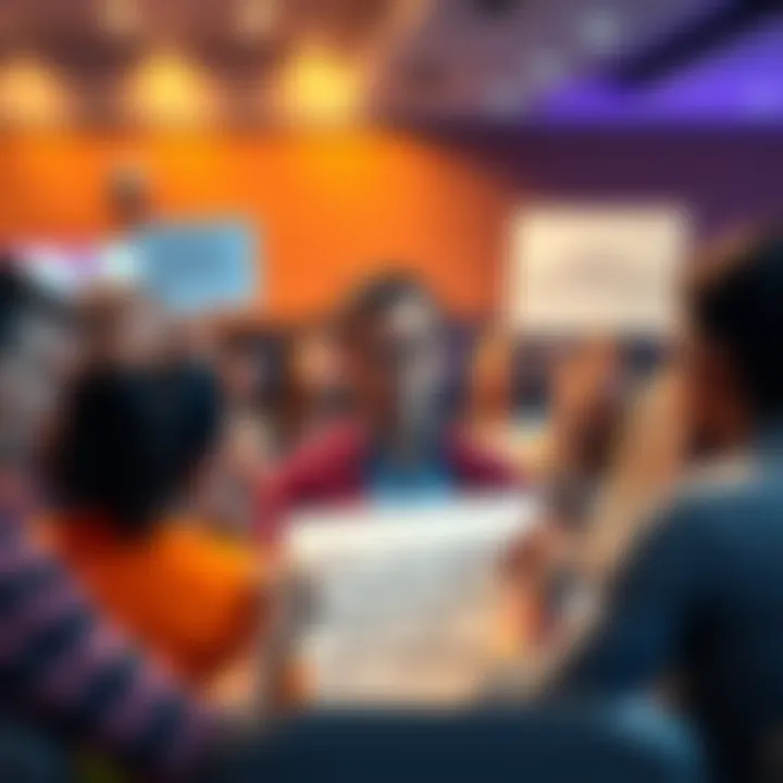 Community Members Express Disappointment A group of community members discussing their frustrations in a forum setting, showing signs of disappointment and concern, with some holding signs about setbacks.