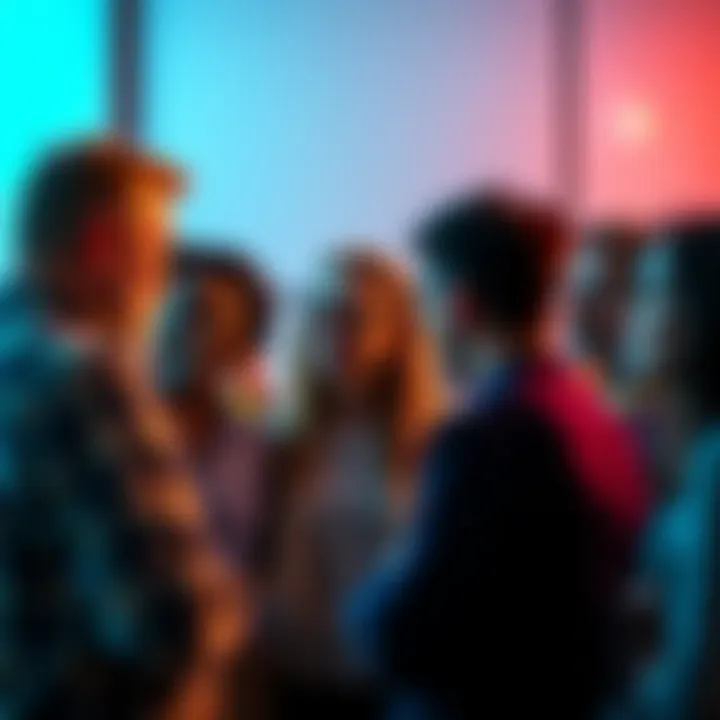 A group of people engaged in a debate about challenge wording, showing diverse opinions and expressions.