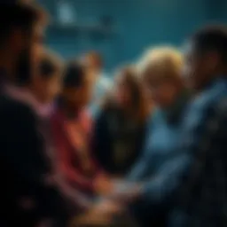 A group of community members gathered, sharing stories of loss and supporting each other through grief.