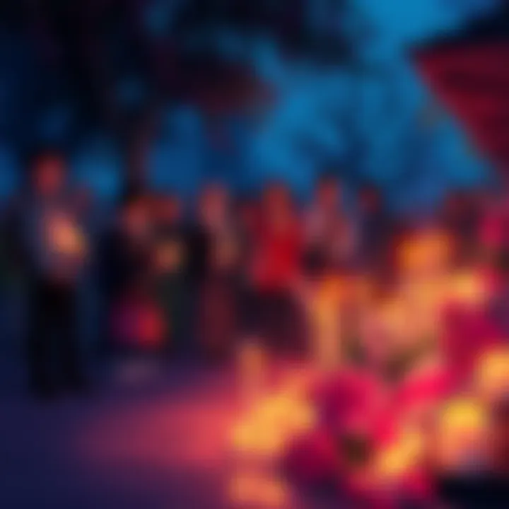 Friends and fans gather to honor Seris's memory with flowers and candles at a memorial site